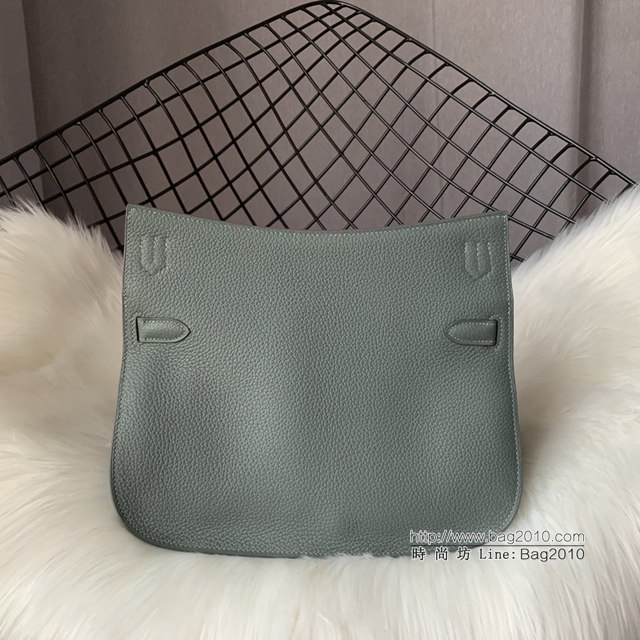 Hermes包包 愛馬仕Jypsiere吉普賽28cm 單肩斜挎愛馬仕包 杏仁綠銀扣  tdh2035